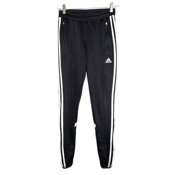 Adidas Track Jogger Fitted Active Pants 3 Stripe W Pockets sz xs - Picture 1 of 5